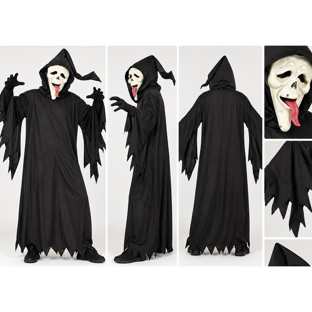 Ghostface Wazzup Scream Mask and Robe Set Scary Movie Parody Costume One Size